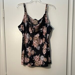 Floral Black Cami Top